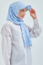 GEOMETRIC PRINT HAT - Sky blue & White - MADE IN TURKEY